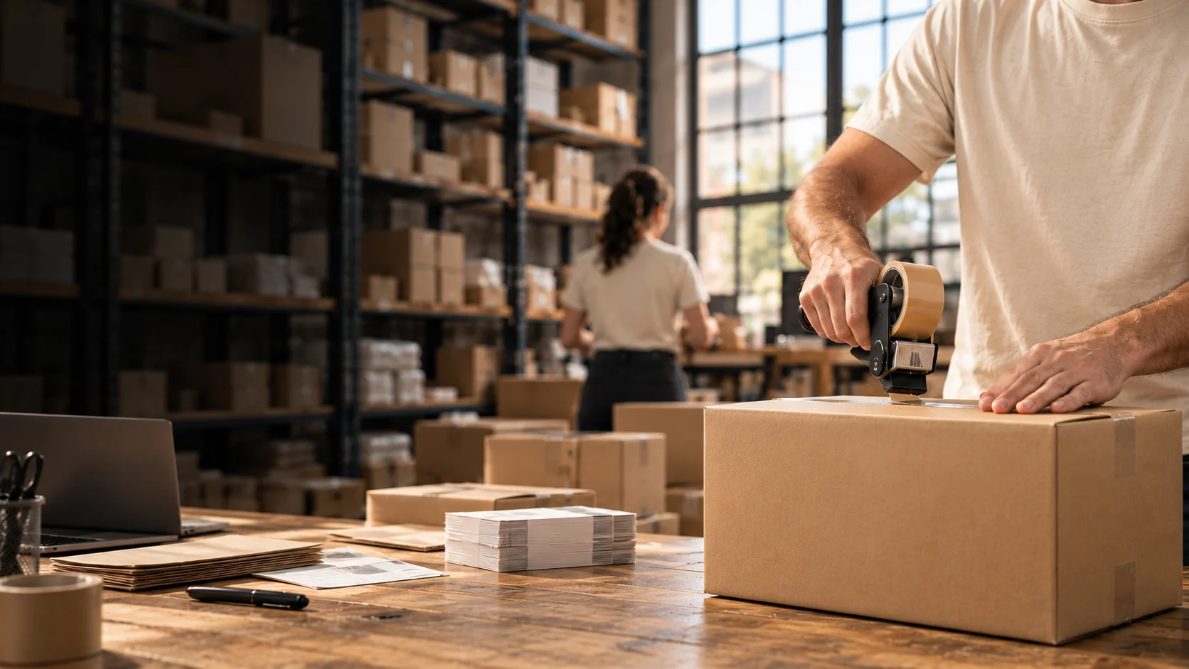 Fermeture soignée de cartons de préparation